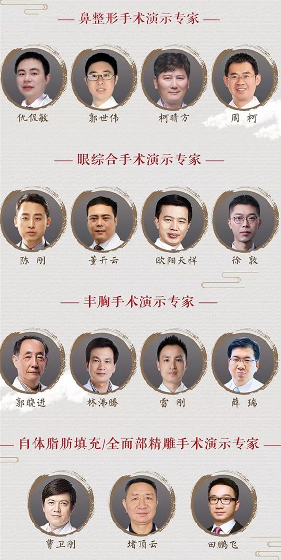 2018中国眼鼻整形高峰论坛演示专家名单