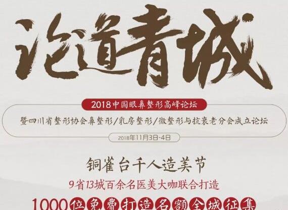 2018中国眼鼻整形高峰论11月3日召开