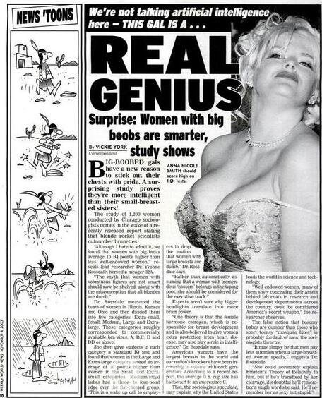 胸大的人智商也高？真的假的？